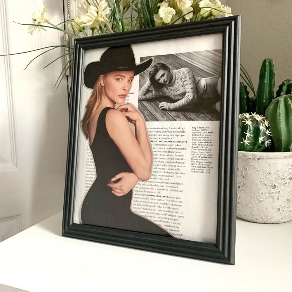 Editorial Collage Wall Art Chloe Grace Moretz Cowgirl Chic Fashion Aesthetic
